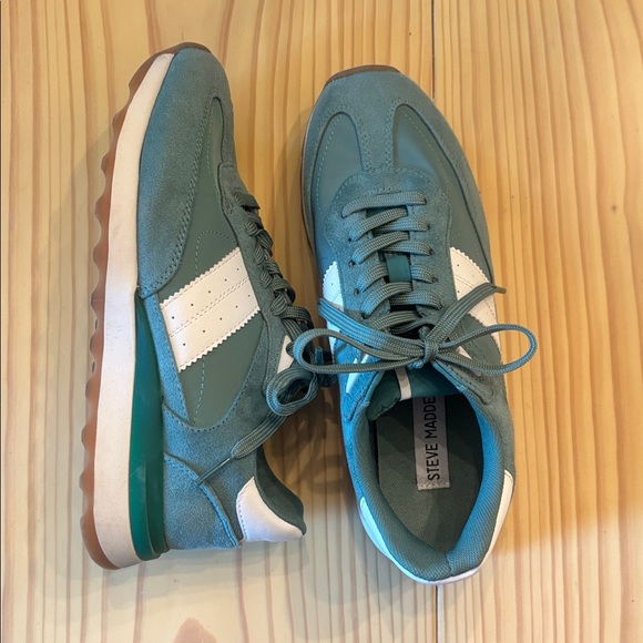 Steve Madden Men's Teal and White Lace-Up Sneakers - Picture 3 of 3